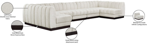 Porter Cream Chenille Fabric Modular Sectional Sec7A