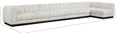Porter Cream Chenille Fabric Modular Sectional Sec7B