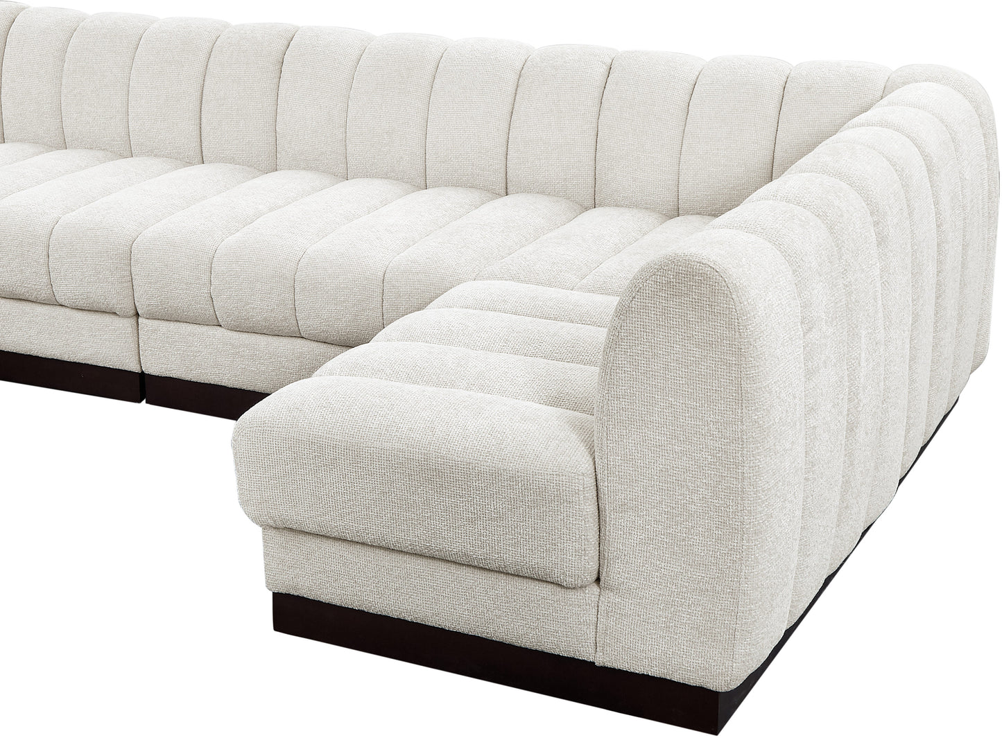 porter cream chenille fabric modular sectional sec8a