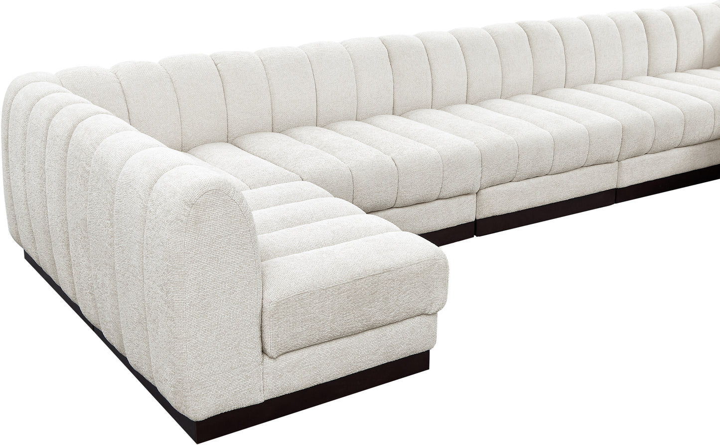 porter cream chenille fabric modular sectional sec8a