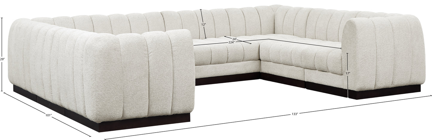 porter cream chenille fabric modular sectional sec8c