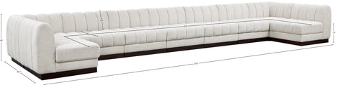 Porter Cream Chenille Fabric Modular Sectional Sec9A
