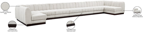 Porter Cream Chenille Fabric Modular Sectional Sec9A