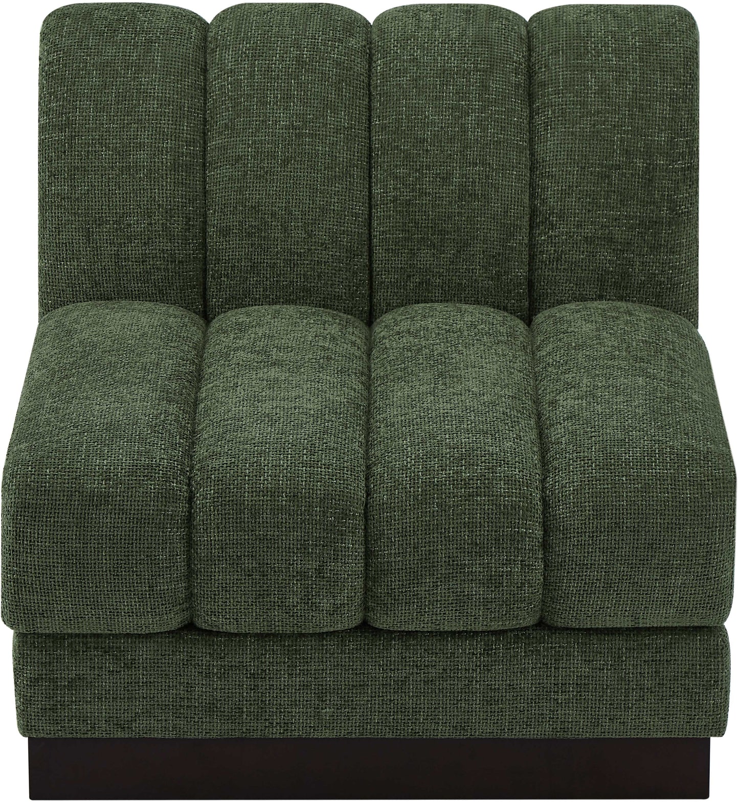 porter green chenille fabric armless chair armless