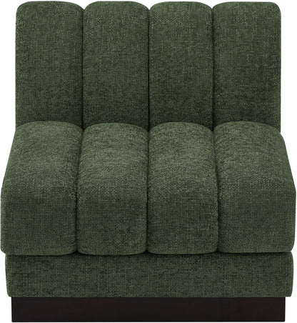 Porter Green Chenille Fabric Armless Chair Armless