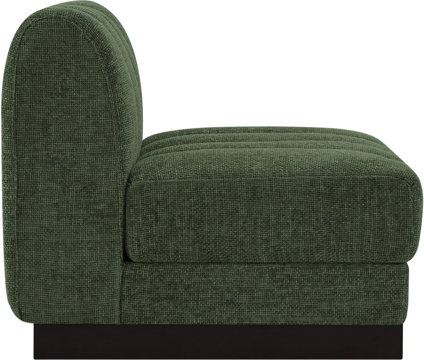 porter green chenille fabric armless chair armless