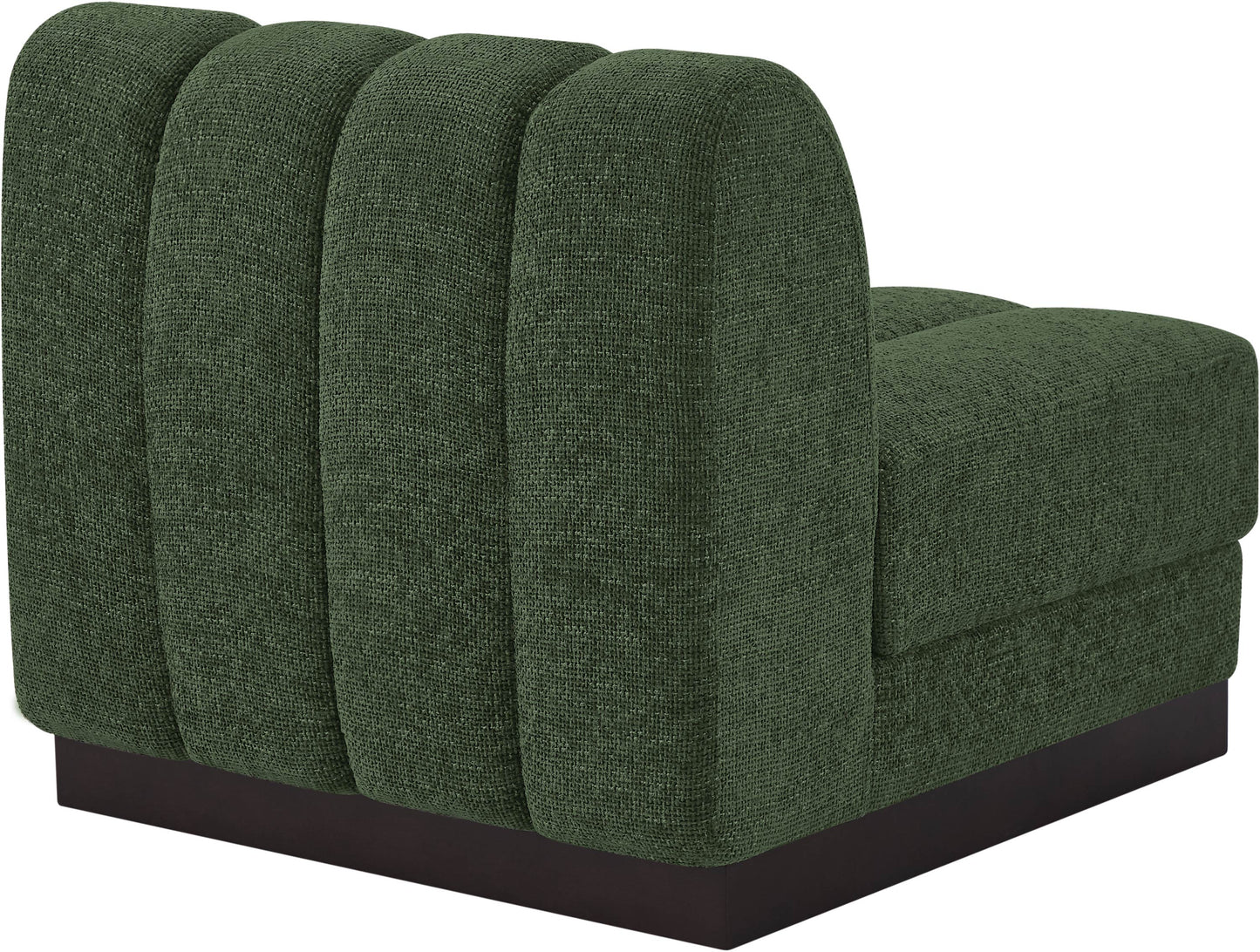 porter green chenille fabric armless chair armless