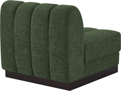 Porter Green Chenille Fabric Armless Chair Armless