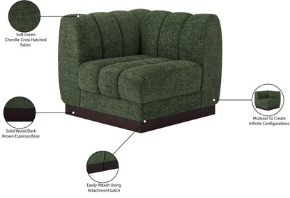 Porter Green Chenille Fabric Corner Chair Corner