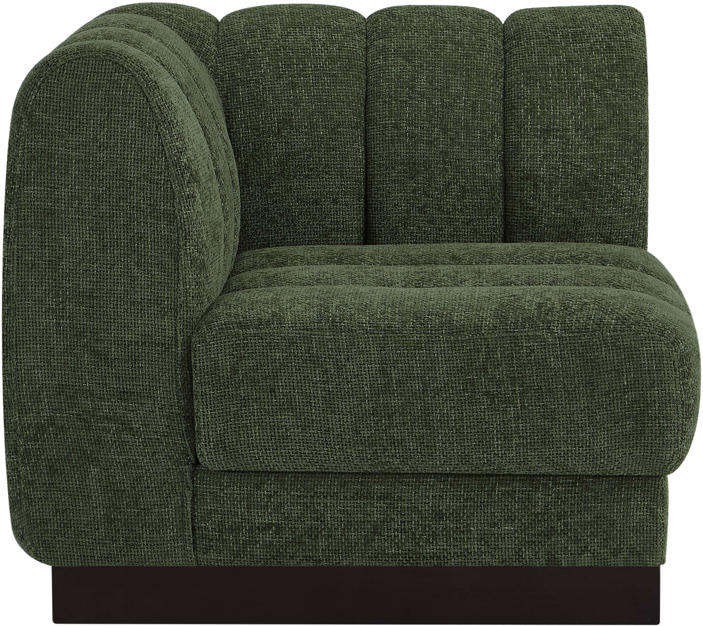 porter green chenille fabric corner chair corner