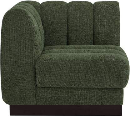 Porter Green Chenille Fabric Corner Chair Corner