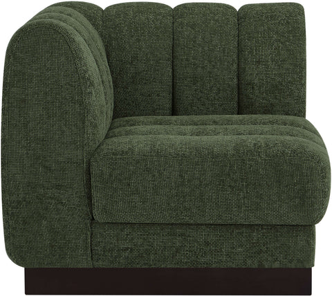 Porter Green Chenille Fabric Corner Chair Corner