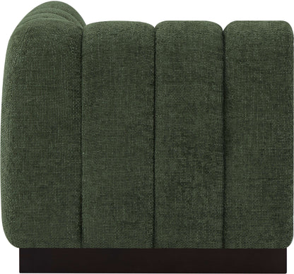 Porter Green Chenille Fabric Corner Chair Corner