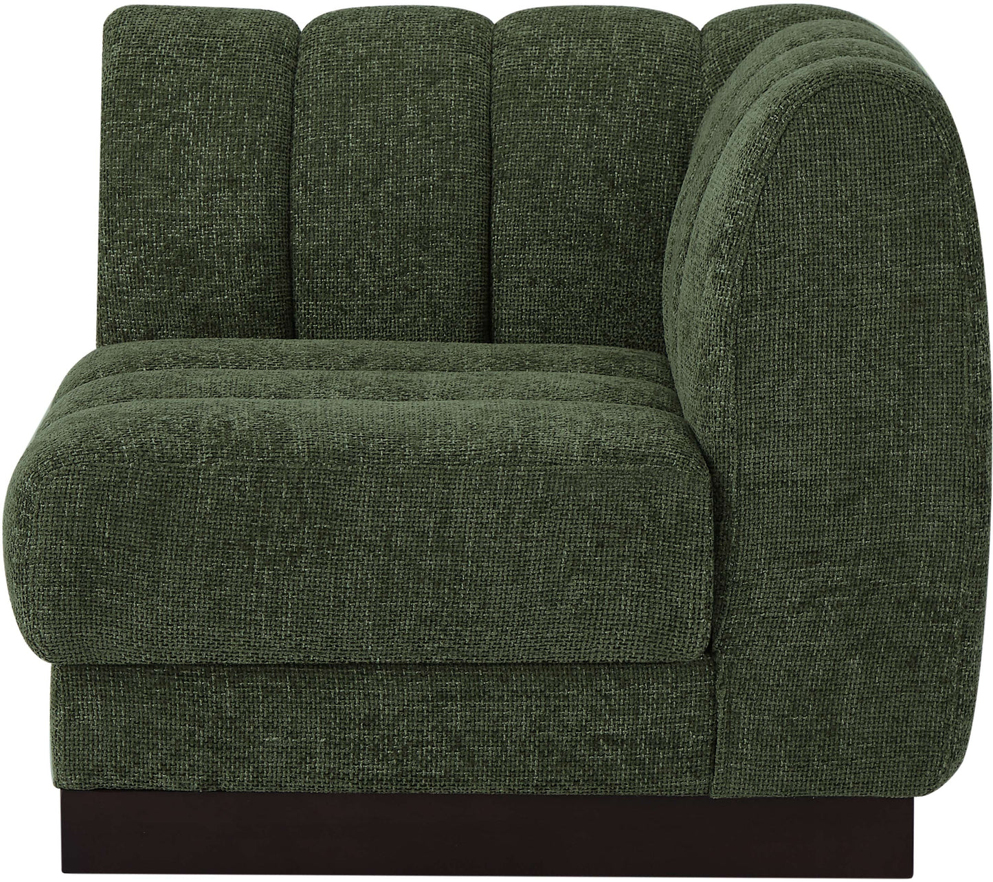 porter green chenille fabric corner chair corner