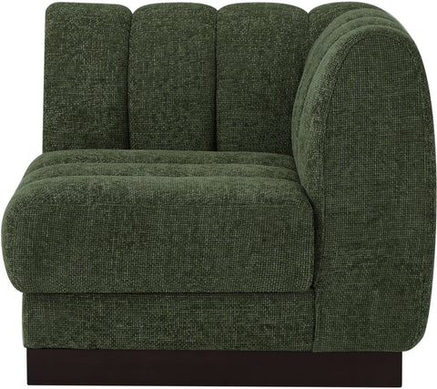 Porter Green Chenille Fabric Corner Chair Corner