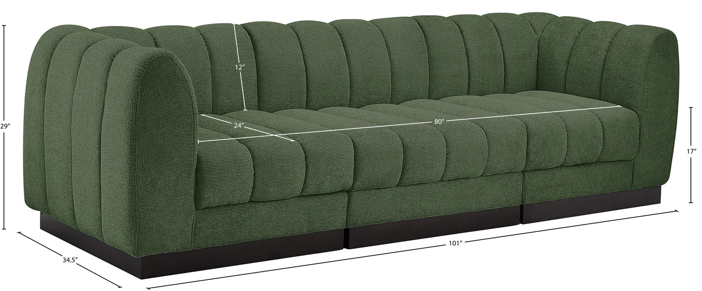 porter green chenille fabric modular sofa s101