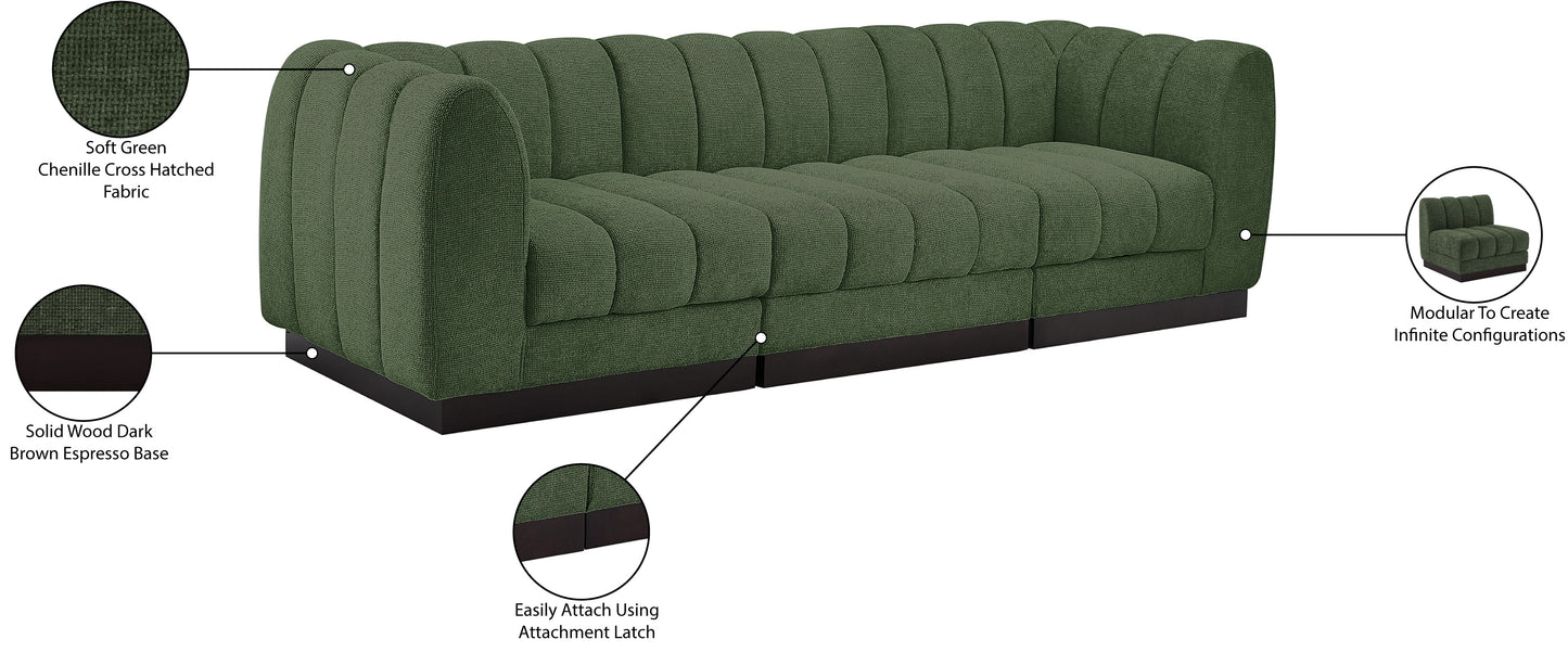 porter green chenille fabric modular sofa s101