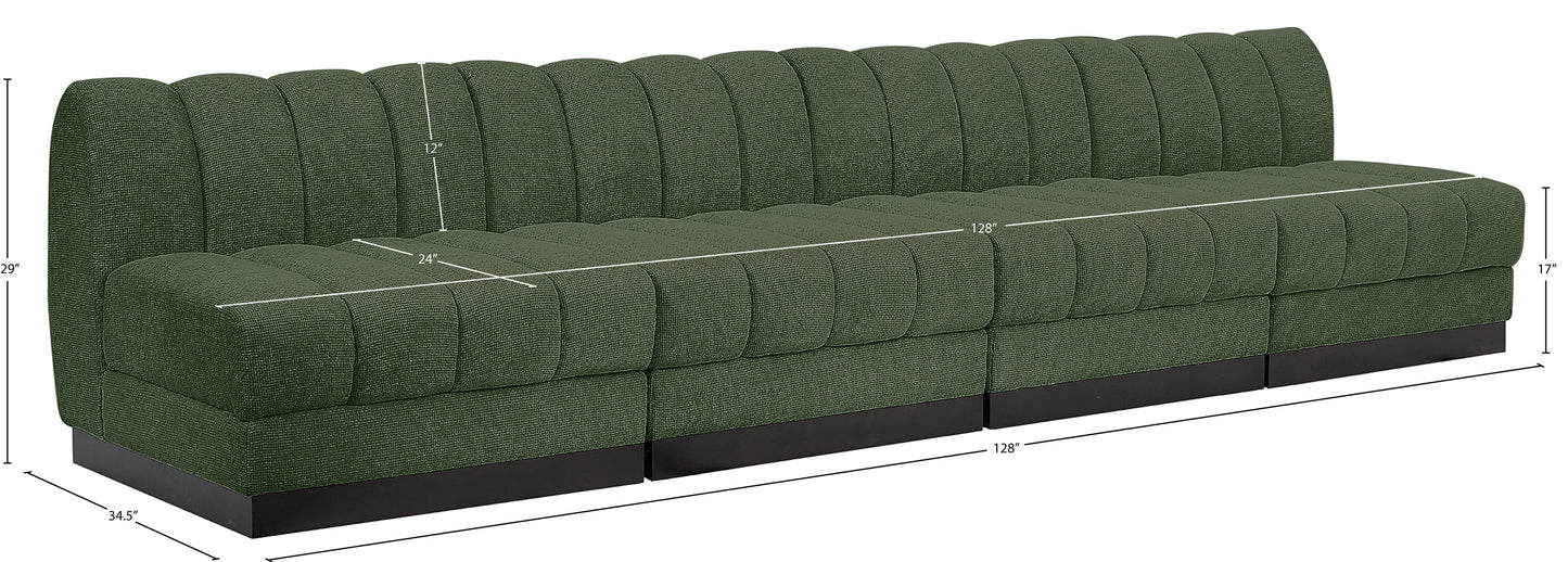 porter green chenille fabric modular sofa s128