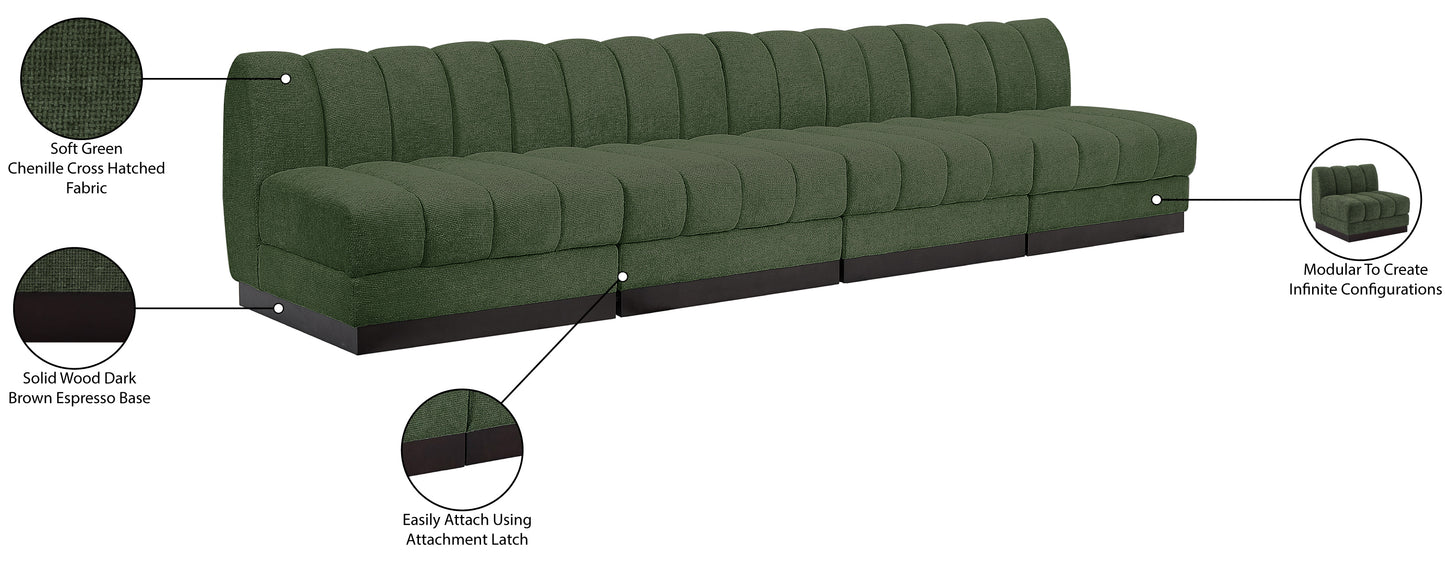 porter green chenille fabric modular sofa s128