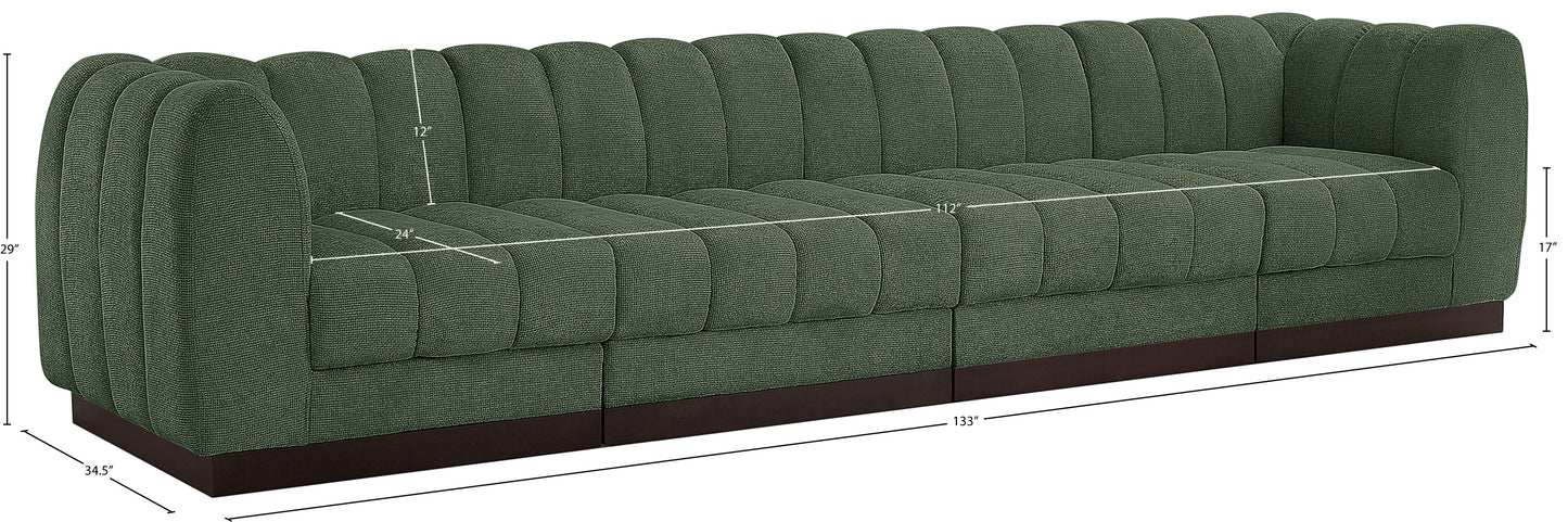 porter green chenille fabric modular sofa s133