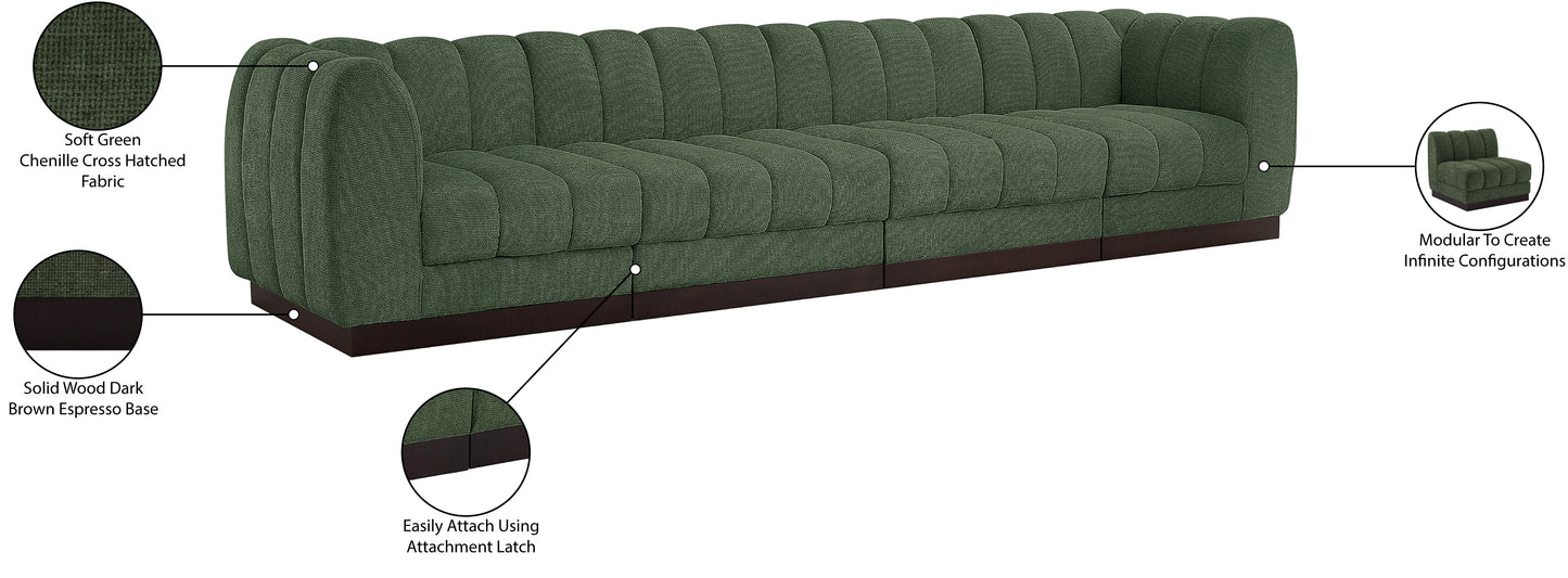 porter green chenille fabric modular sofa s133