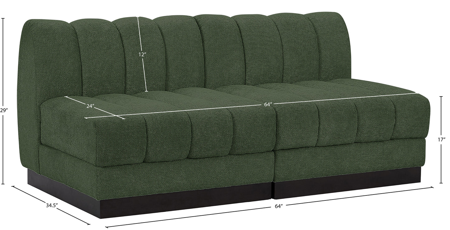 porter green chenille fabric modular sofa s64