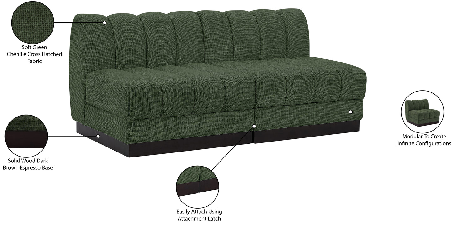 porter green chenille fabric modular sofa s64