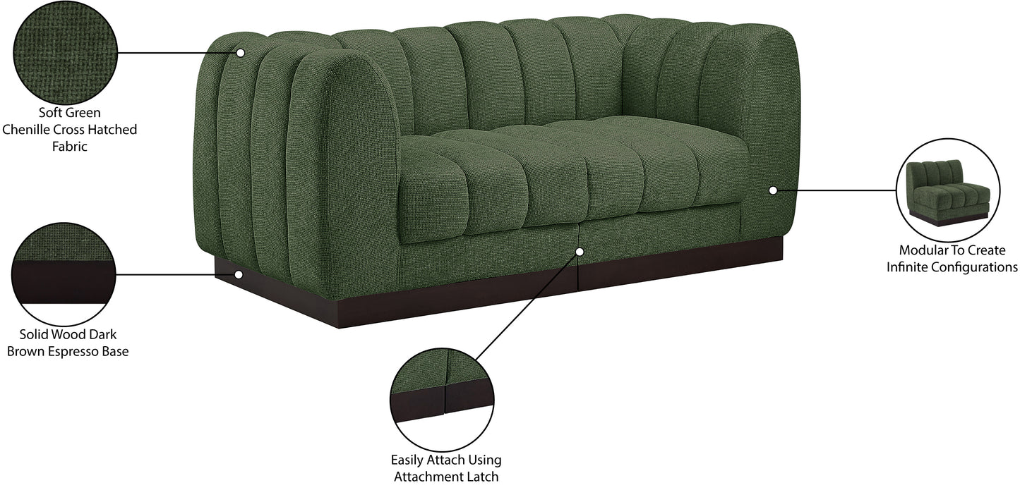 porter green chenille fabric modular sofa s69