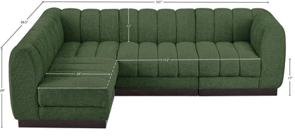 Porter Green Chenille Fabric Modular Sectional Sec4A