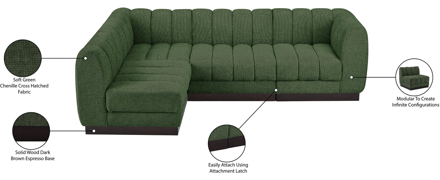 porter green chenille fabric modular sectional sec4a