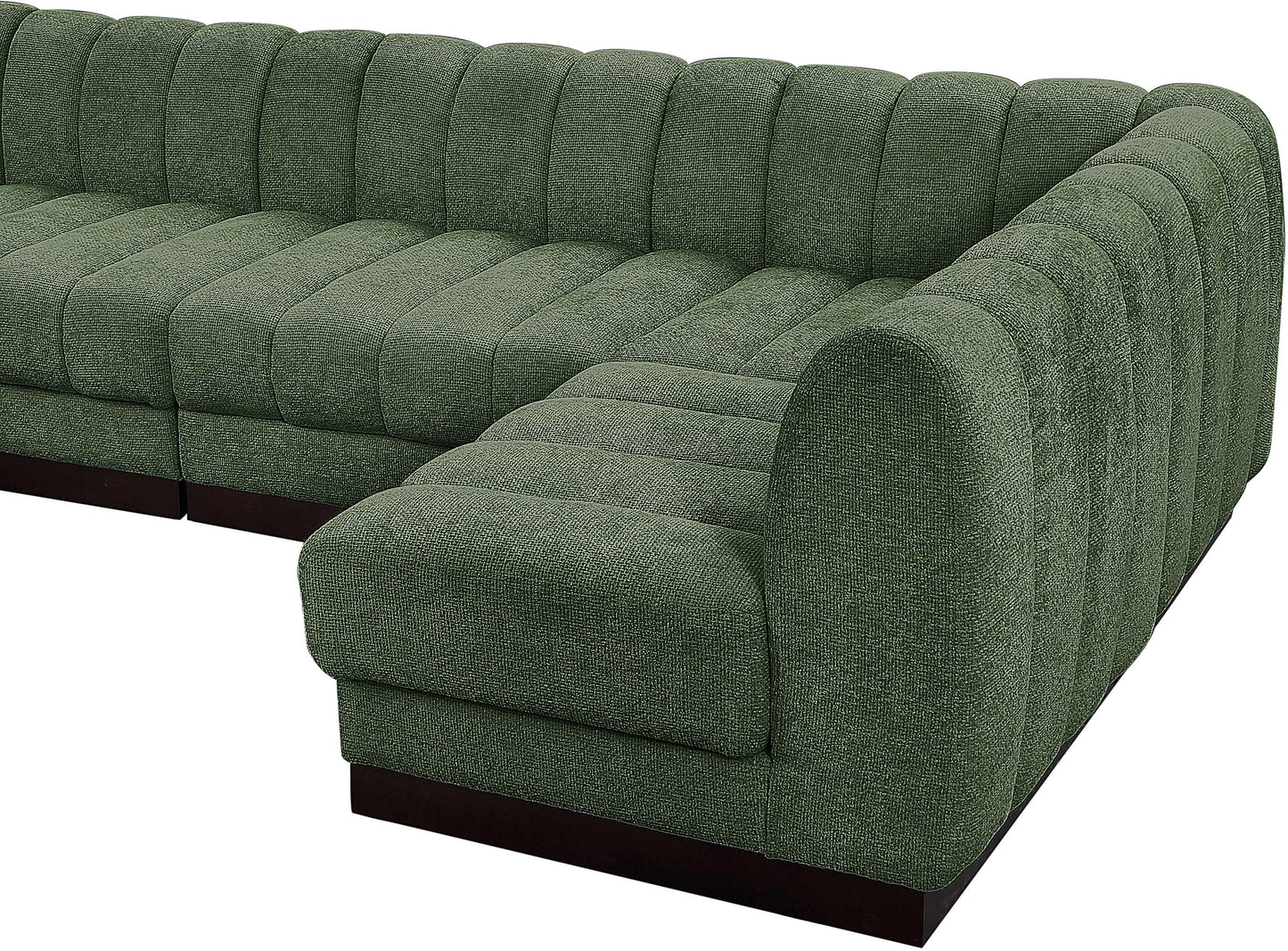 porter green chenille fabric modular sectional sec4a