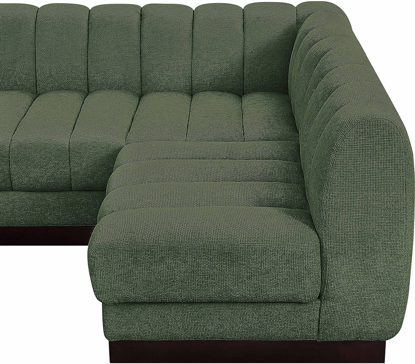 porter green chenille fabric modular sectional sec4a