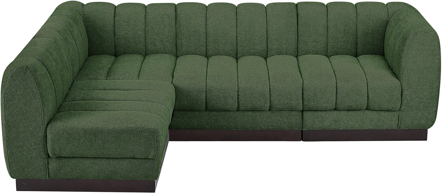 porter green chenille fabric modular sectional sec4a