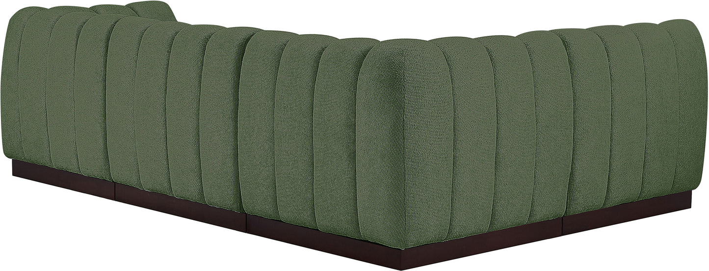 porter green chenille fabric modular sectional sec4a