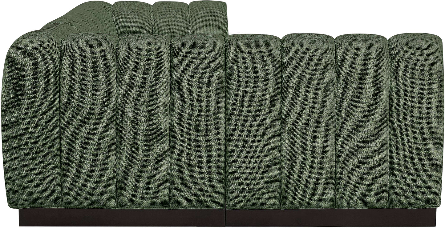 porter green chenille fabric modular sectional sec4a