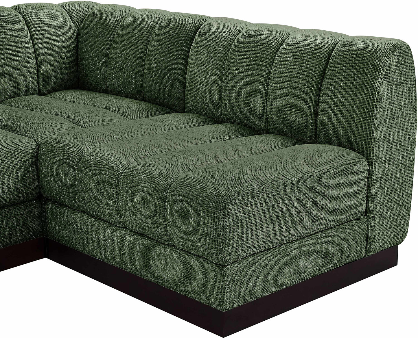 porter green chenille fabric modular sectional sec4a