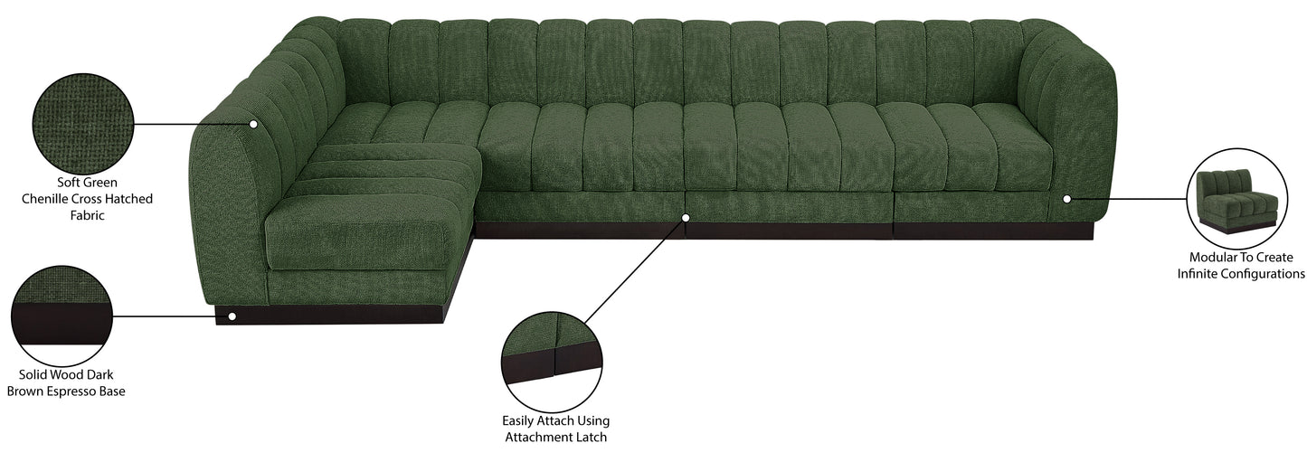 porter green chenille fabric modular sectional sec5a