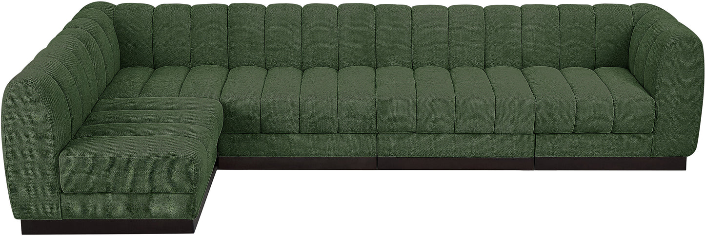 porter green chenille fabric modular sectional sec5a