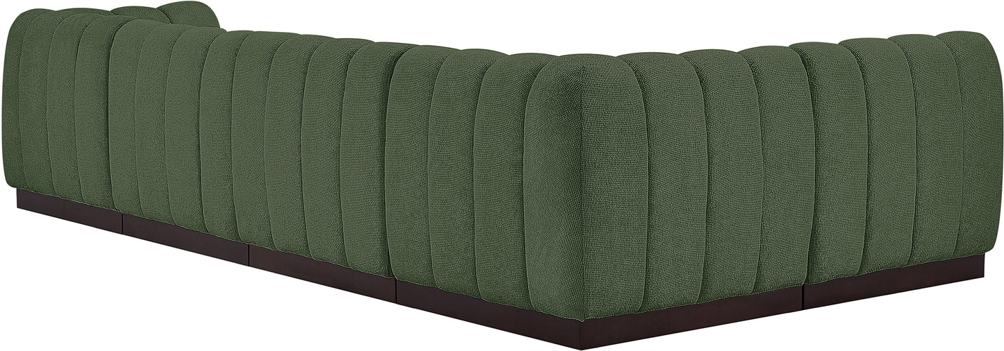 porter green chenille fabric modular sectional sec5a