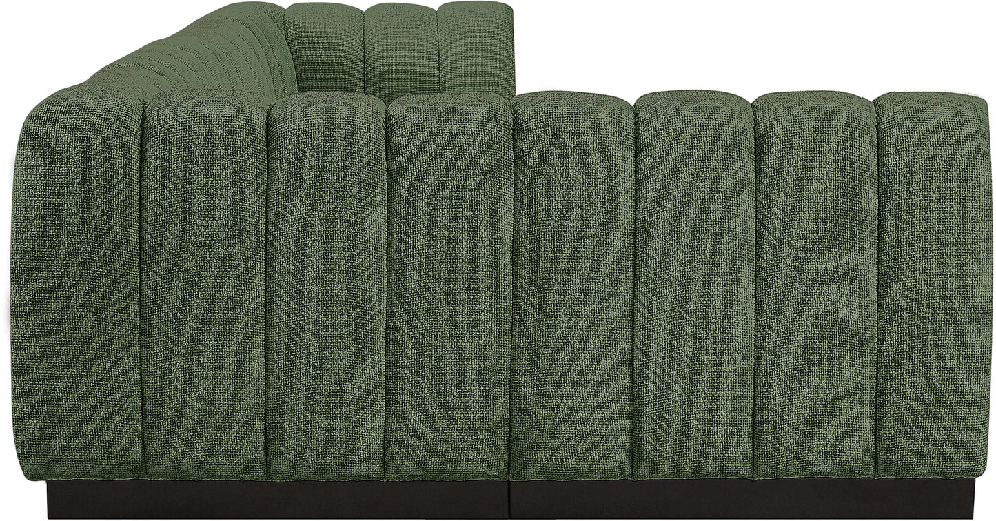 porter green chenille fabric modular sectional sec5a