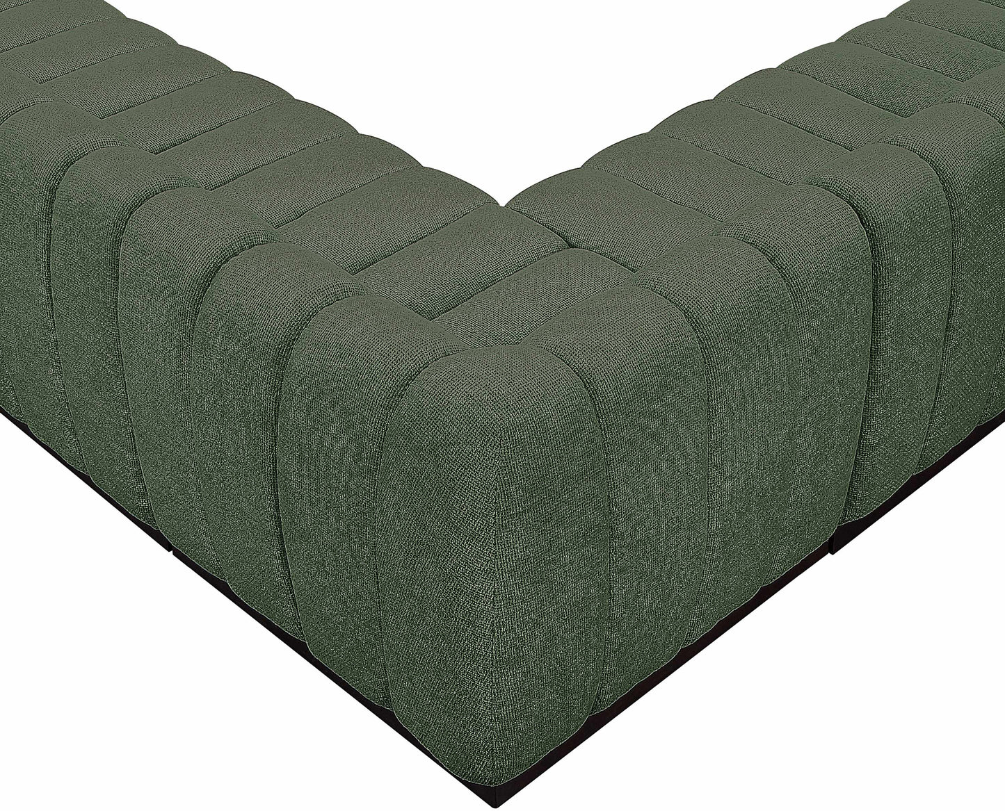 porter green chenille fabric modular sectional sec5b