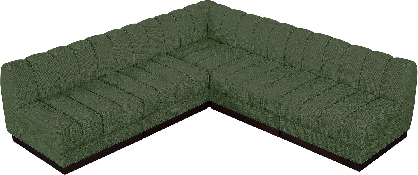 porter green chenille fabric modular sectional sec5b