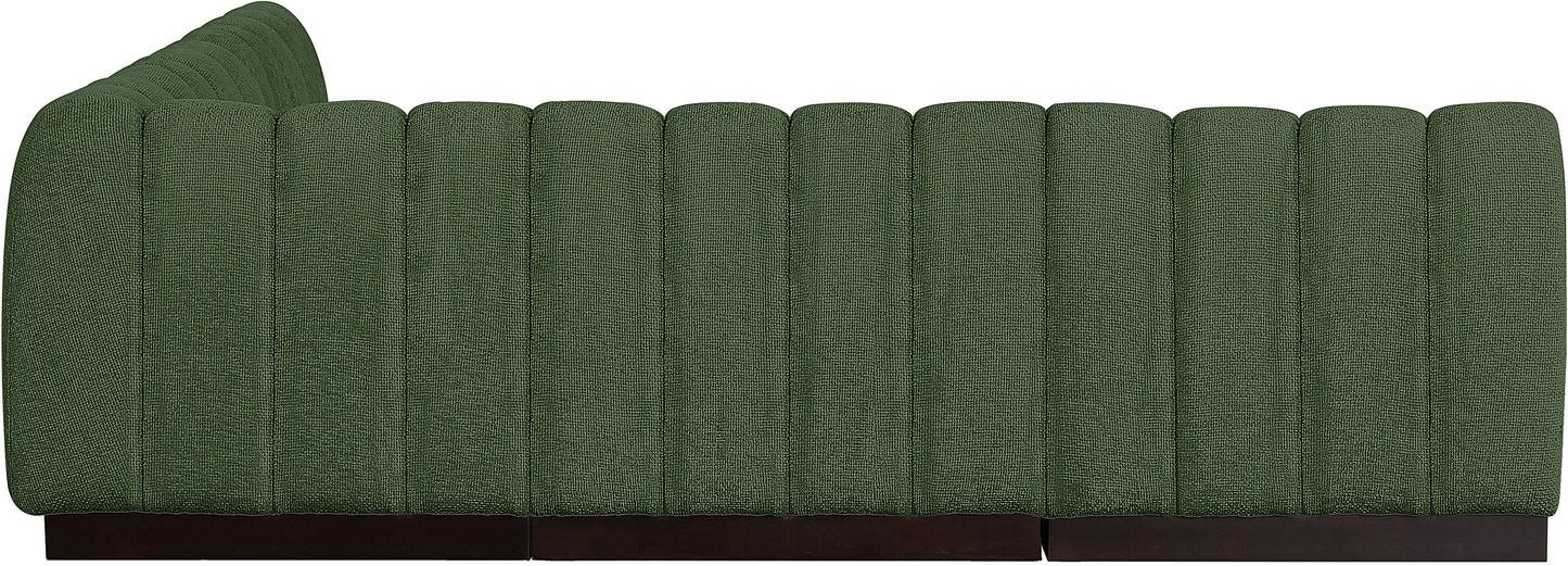 porter green chenille fabric modular sectional sec5b