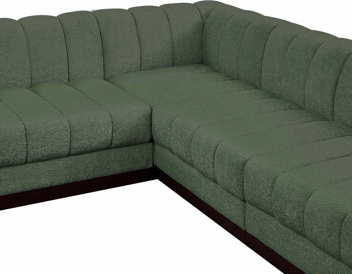 porter green chenille fabric modular sectional sec5b