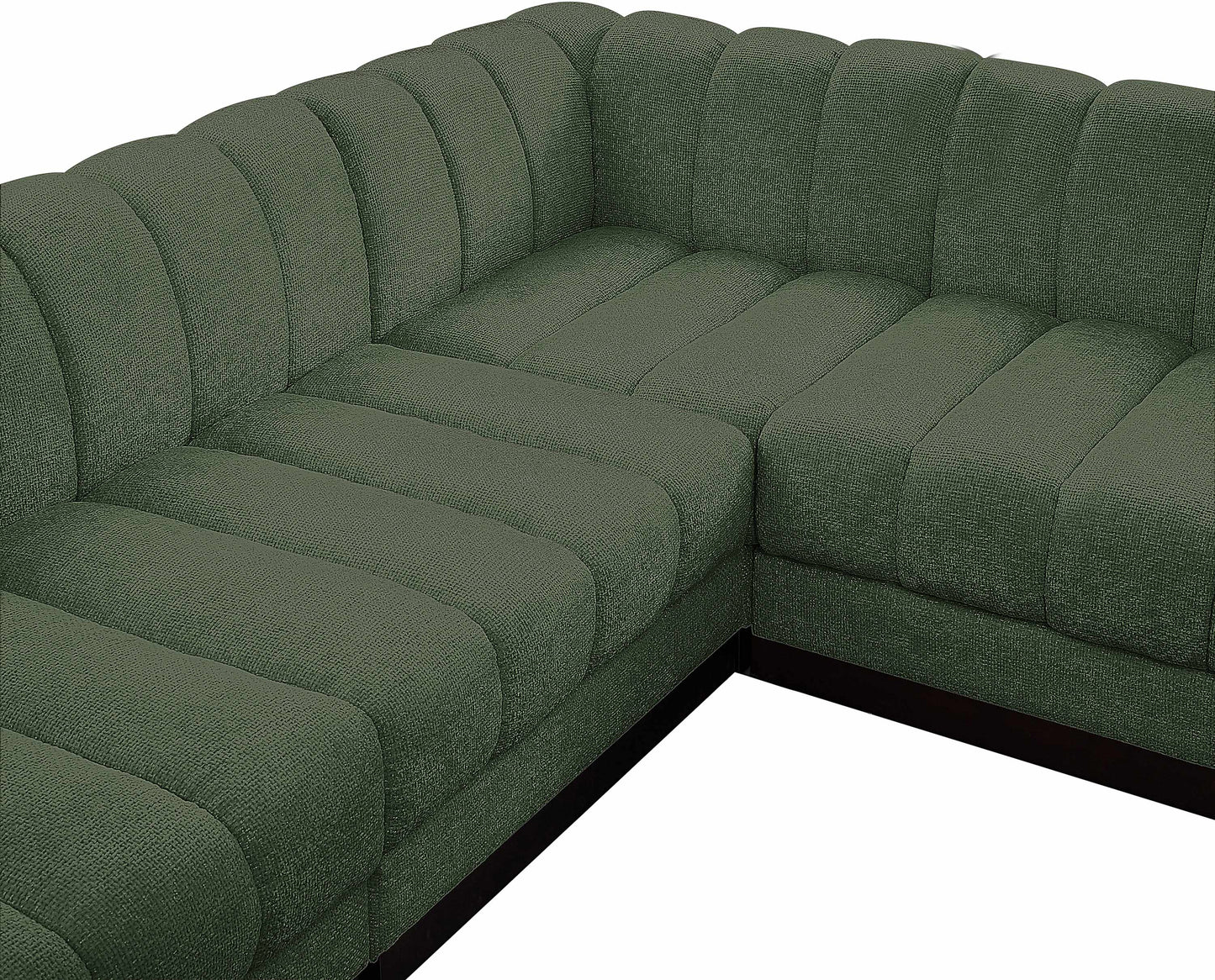 porter green chenille fabric modular sectional sec5b