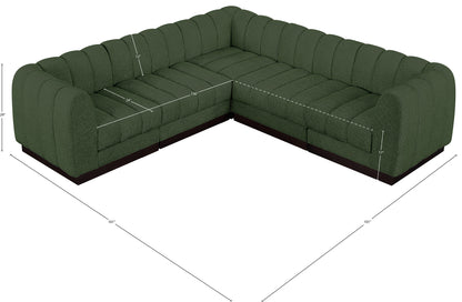 Porter Green Chenille Fabric Modular Sectional Sec5C