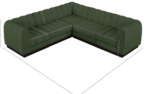 Porter Green Chenille Fabric Modular Sectional Sec5C