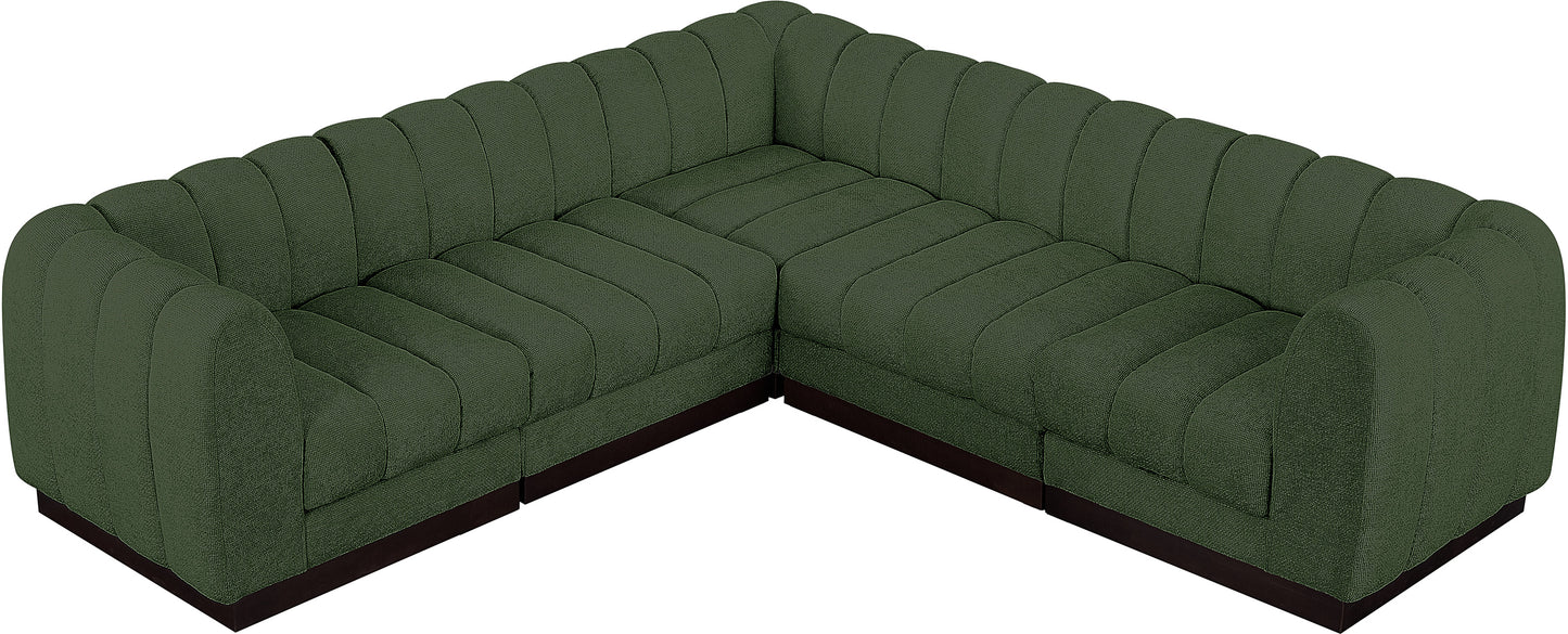 porter green chenille fabric modular sectional sec5c