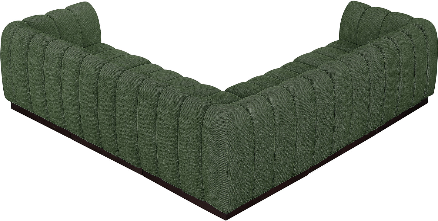 porter green chenille fabric modular sectional sec5c