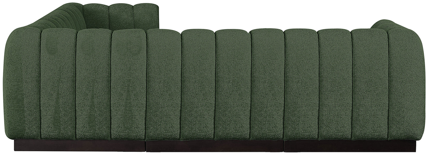 porter green chenille fabric modular sectional sec5c